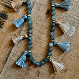 Fann Street Stone and Tassel Necklace